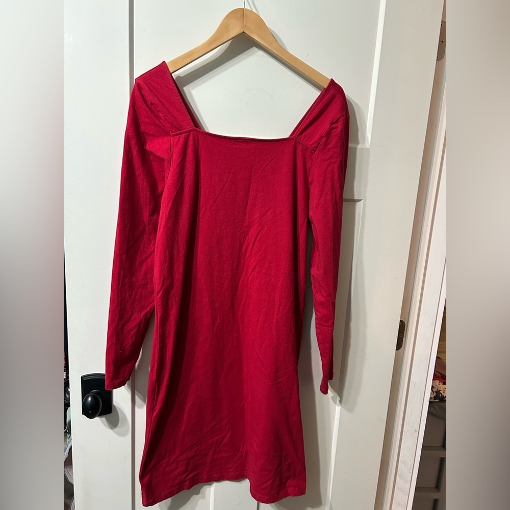 Torrid Red Long Sleeve mid length Square neck line Plus size 1 Dress